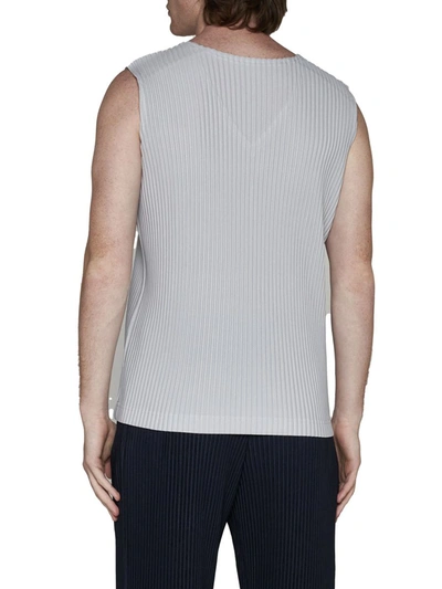 Shop Issey Miyake Homme Plisse  T-shirts And Polos In Lt Gray