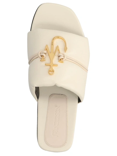 Jw Anderson 10mm Anchor Padded Slide Sandals In White