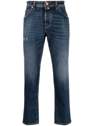 Shop Jacob Cohen Scott Slim Cropped Carrot Jeans Clothing In Blue