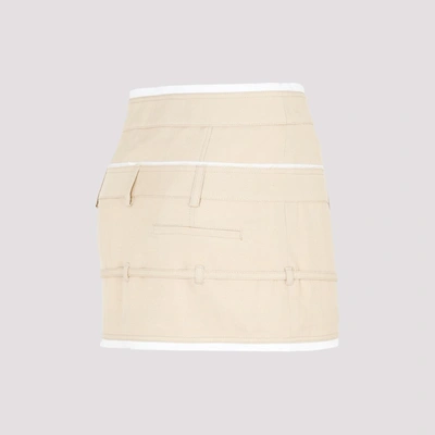 Shop Jacquemus Caraco Mini Skirt In Nude & Neutrals