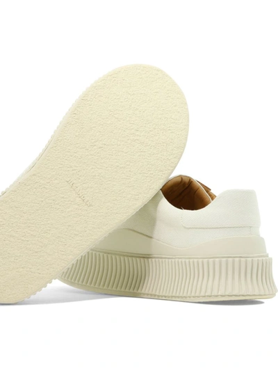 Shop Jil Sander "chunky Lace" Sneakers In White