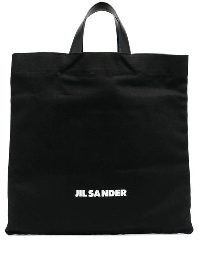 Shop Jil Sander Square Book Tote Bags In Black