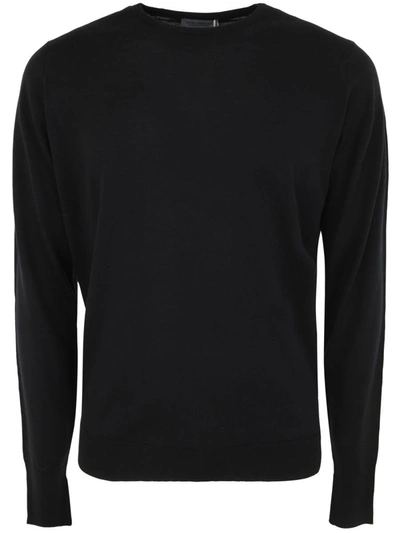 Shop John Smedley Marcus Long Sleeves Crew Neck Pullover Clothing In Black