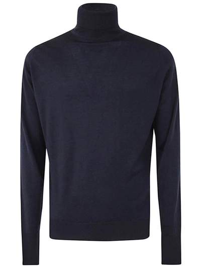 Shop John Smedley Richards Long Sleeves Crew Neck Pullover Clothing In Blue