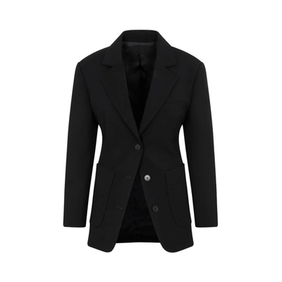 Shop Lanvin Waisted Single Breasted Jacket In Black