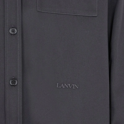 Shop Lanvin Twisted Cocoon Overshirt In Grey