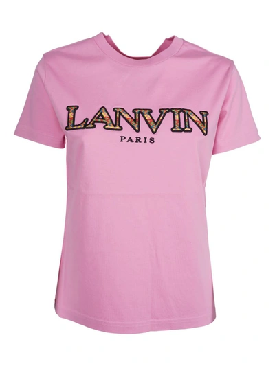 Shop Lanvin T-shirt Logo Clothing In Pink & Purple
