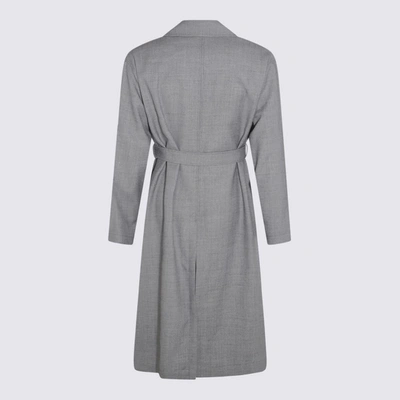Shop Lardini Grey Wool Coat