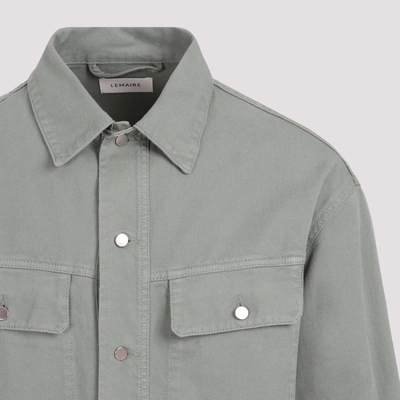 Shop Lemaire Trucker Overshirt In Green