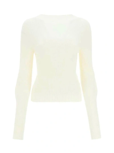 Low Classic Cut-out Detail Long-sleeve Top In White