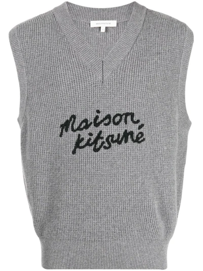Shop Maison Kitsuné Over Vest Clothing In Grey