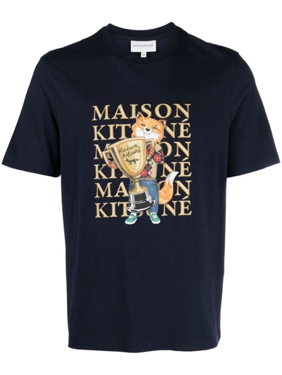Shop Maison Kitsuné T-shirt Clothing In Blue