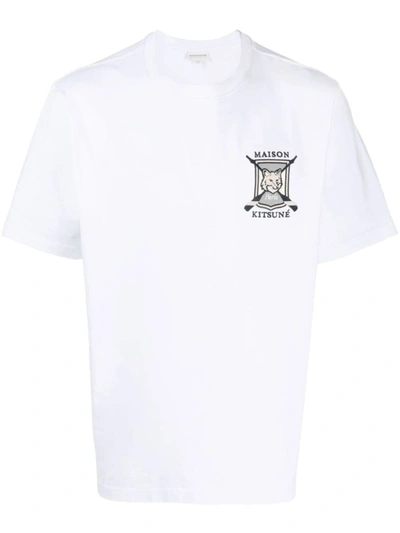Shop Maison Kitsuné T-shirt Logo Clothing In White