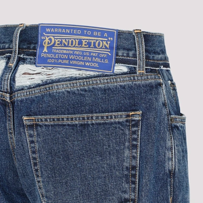Shop Maison Margiela 5 Pockets Pants Jeans In Blue