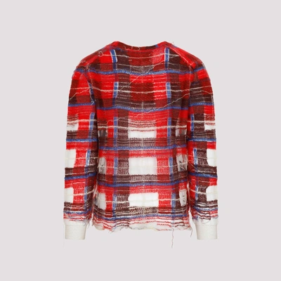 Shop Maison Margiela Mohair Cardigan Sweater In Red