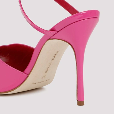 Shop Manolo Blahnik Hourani Sandal Shoes In Pink & Purple