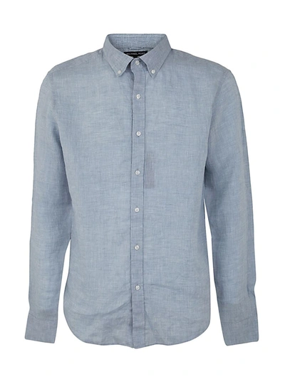 Shop Michael Kors Long Sleeved Linen Shirt Clothing In Blue