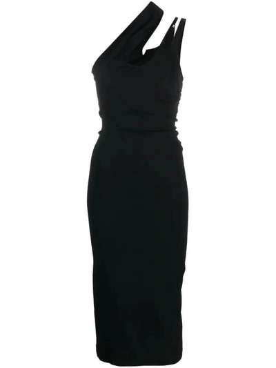 Shop Mugler Ro1308 Midi Dress Clothing In Black