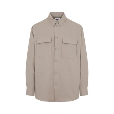 Shop Off-white Military Overshirt In Nude & Neutrals