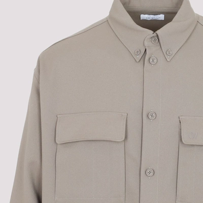 Shop Off-white Military Overshirt In Nude & Neutrals