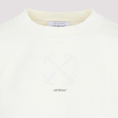 Shop Off-white Small Arrow Pearls Crop Tee Tshirt In Nude & Neutrals