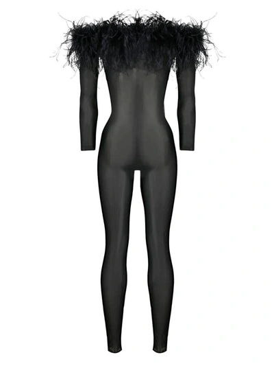 Shop Oseree Oséree Plumage Jumpsuit Clothing In Black