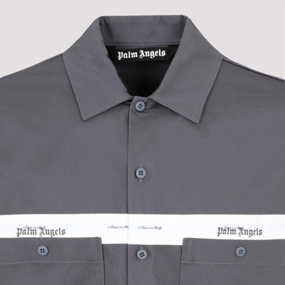 Shop Palm Angels Sartorial Tape Work Shirt In Grey