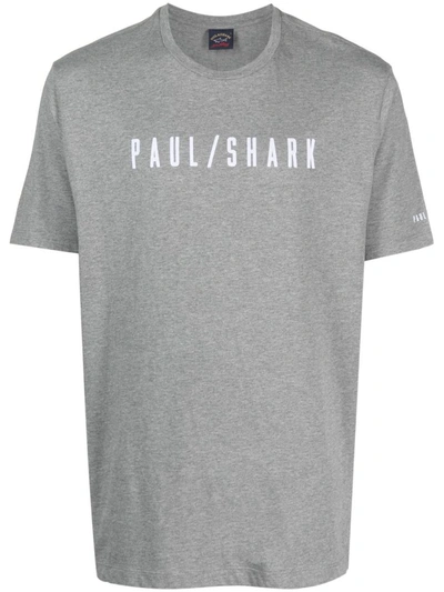 Paul & Shark Crew Neck Lightweight T-shirt In Gray