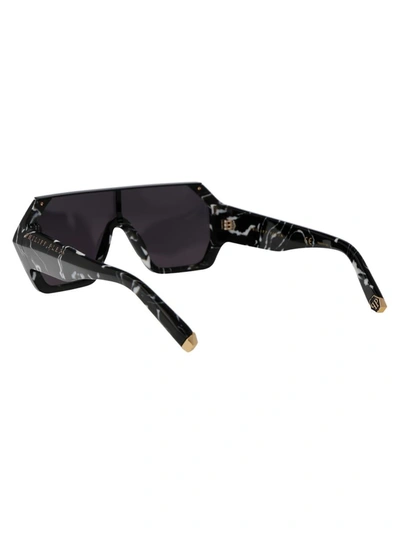 Shop Philipp Plein Sunglasses In 0z21 Nero Marmorizzato