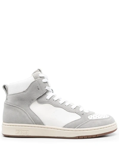 Shop Polo Ralph Lauren Polo Crt Hgh-sneakers-high Top Lace Shoes In Grey