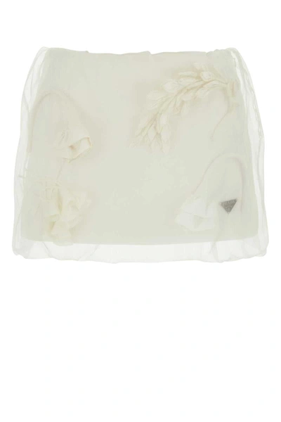Shop Prada Skirts In White