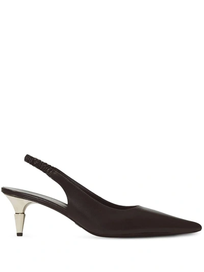 Proenza Schouler 60mm Spike Leather Slingbacks In 999 Black