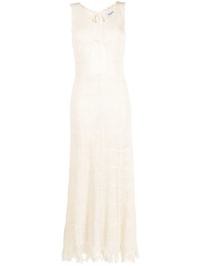 Rodebjer Crochet Knitted Dress In Nude & Neutrals