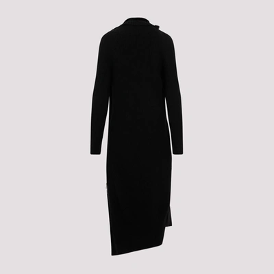Shop Sacai Wool Knitted Dress In Black