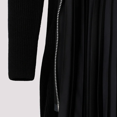 Shop Sacai Wool Knitted Dress In Black