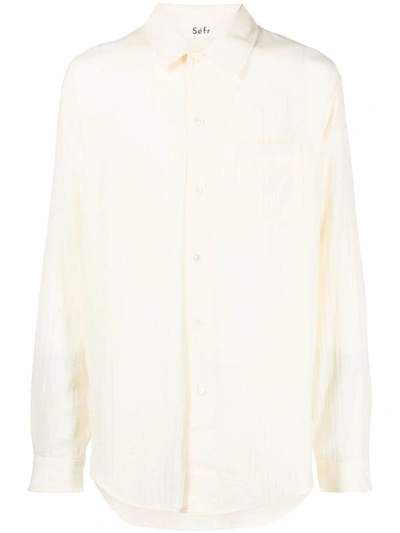 Shop Séfr Shirt In Vanilla White
