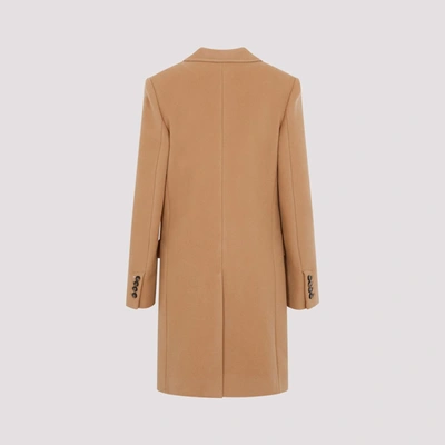 Shop Stella Mccartney Wool Structured Coat In Brown