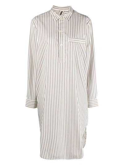 Tekla Striped Organic Cotton Nightshirt In Hopper Stripes