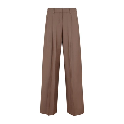 Shop Theory Pleated Low-rise Pants In Brown