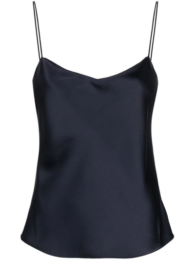 Theory Silky V-neck Camisole Top In Blue