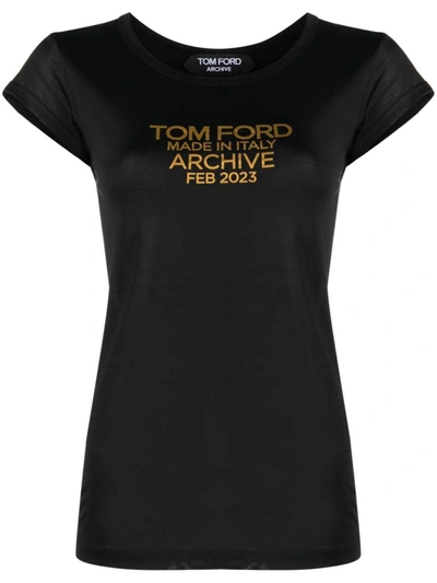 Shop Tom Ford Jersey Fitted T-shirt Clothing In Black