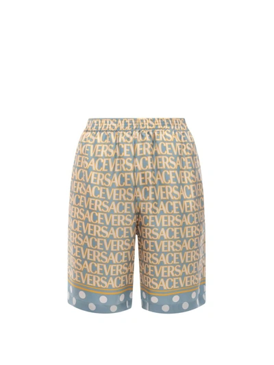 Shop Versace Bermuda Shorts In Blue