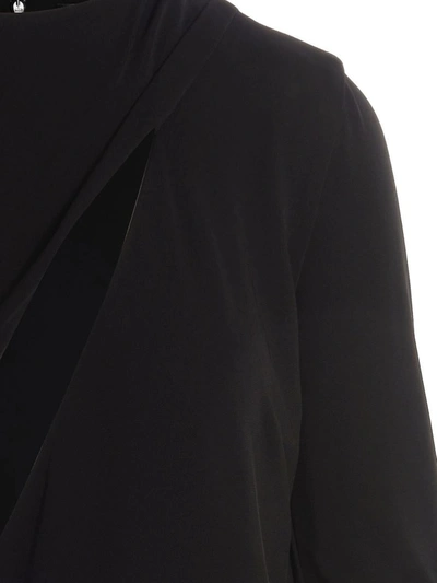 Shop Versace Cut Out Jersey Dress In Black