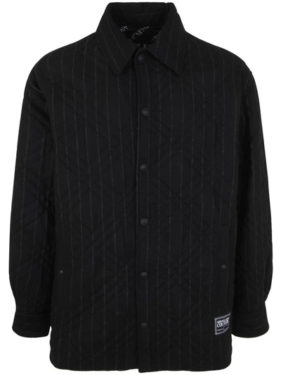 Shop Versace Jeans Couture Pinstriped Jacket Clothing In Black