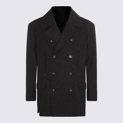 Shop Vivienne Westwood Black Virgin Wool And Cashmere Blend Coat