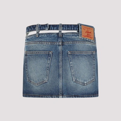 Shop Y/project Evergreen And Belt Denim Mini Skirt In Blue