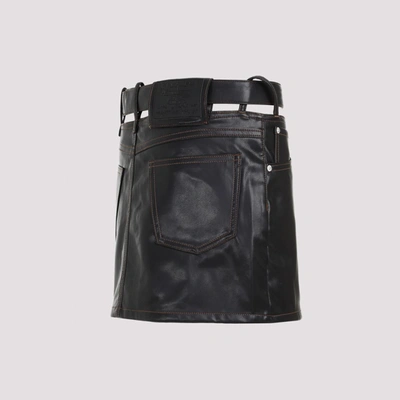 Shop Y/project Belt Leather Mini Skirt In Black