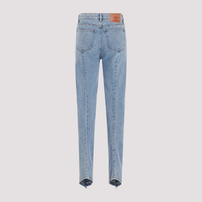 Shop Y/project Slim Banana Jeans In Blue