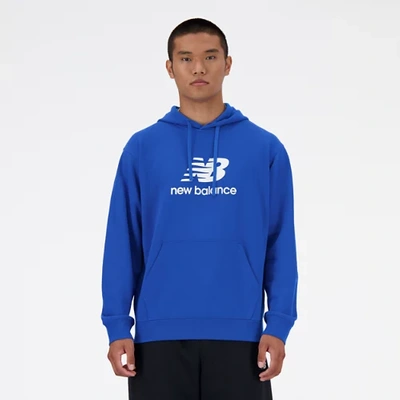 Shop New Balance Men's Sport Essentials French Terry Logo Hoodie In Blue