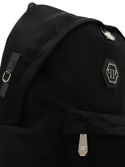 Shop Philipp Plein Logo Nylon Backpack In Black